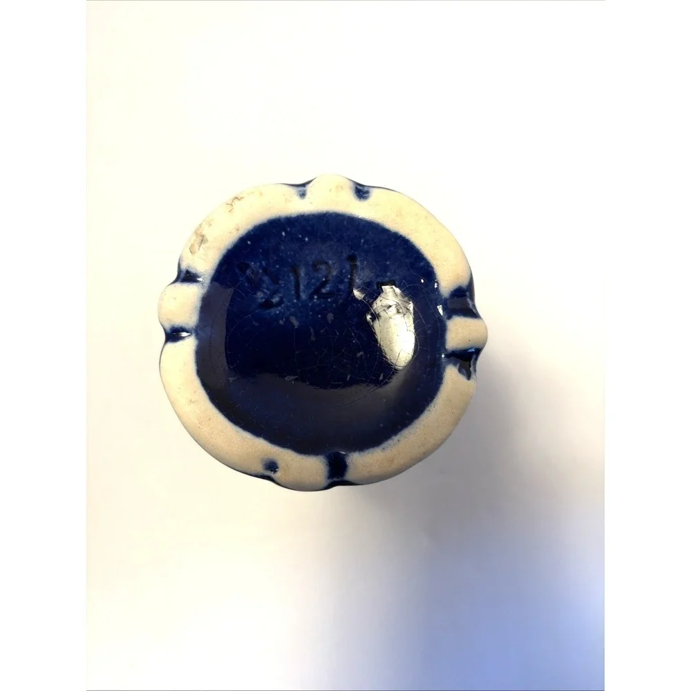 MCM Bud Vase Deep Cobalt Glazed Pottery Retro Decorative Unbranded Marked